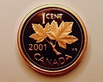 2001 Proof Canadian Penny (22I01H33g)
