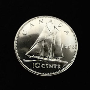 1968 Proof-Like Dime, Canadian (Nickel, not Silver)
