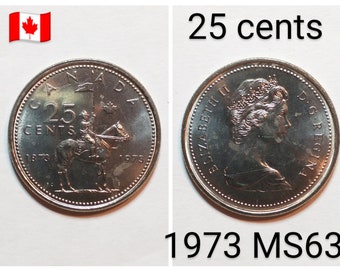 25 cents 1973 RCMP Commemorative Quarter (Select from Uncirculated or Circulated)