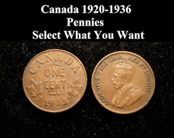 Canadian 1920-1936 Pennies, Select What You Want (23H05N00a)