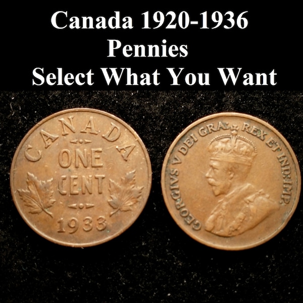 Canadian 1920-1936 Pennies, Select What You Want (23H05N00a)