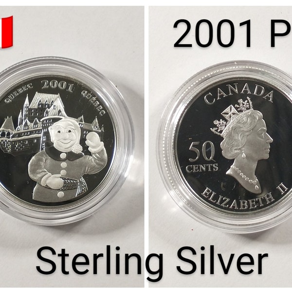 2001 Canada Sterling Silver 50 Cents "Quebec" Proof. (23D30N03a)