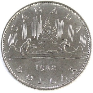 1982 Canadian Voyageur Dollar (Nickel), Brilliant Uncirculated (22L24X00a)