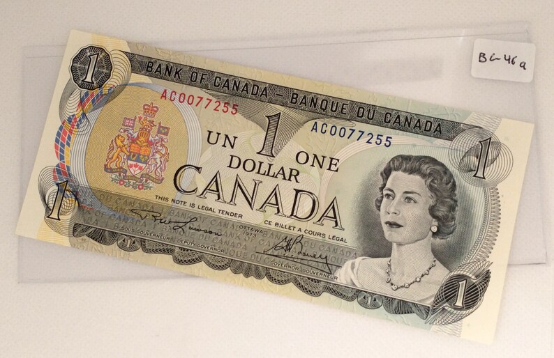 Canadian 1973 1 Dollar Bill