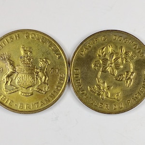 British Columbia Flower and Coat of Arms Medallion. Select From High/Mid-Grade (23H14X03a)
