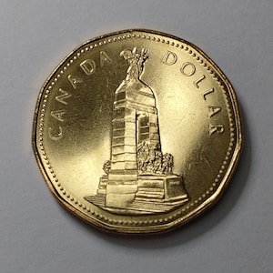 1994 - Canadian National War Memorial Commemorative Dollar Coin. From Mint Roll, Brilliant Uncirculated Coins