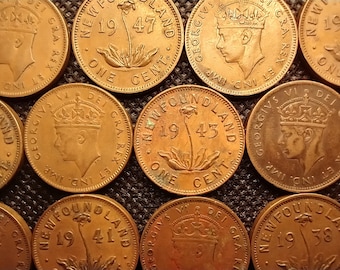 Small Cents Newfoundland 1938-1947 Pennies, Select What You Want