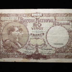 Belgium 1944 20 Francs, Fine / Very Fine (Tear)