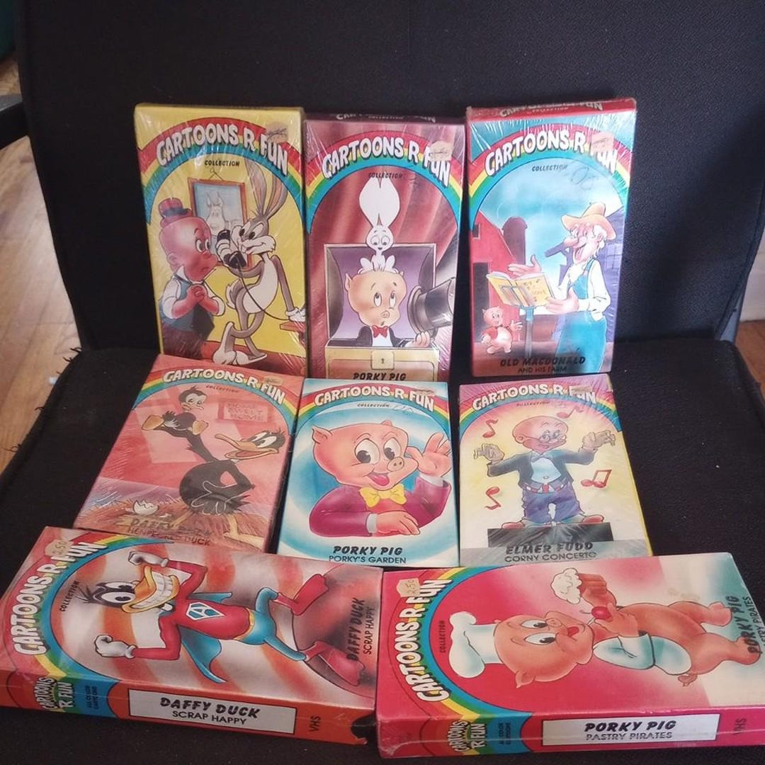 Lot of 8 Vintage Sealed VHS Old School Cartoons Cartoons R Fun Looney ...