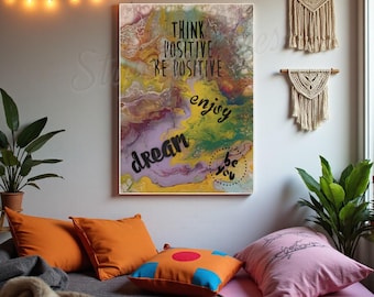 Motivational Wall Art Inspirational Poster Affirmation Print Abstract Positive Quote Decor Gift for Home Office Yoga