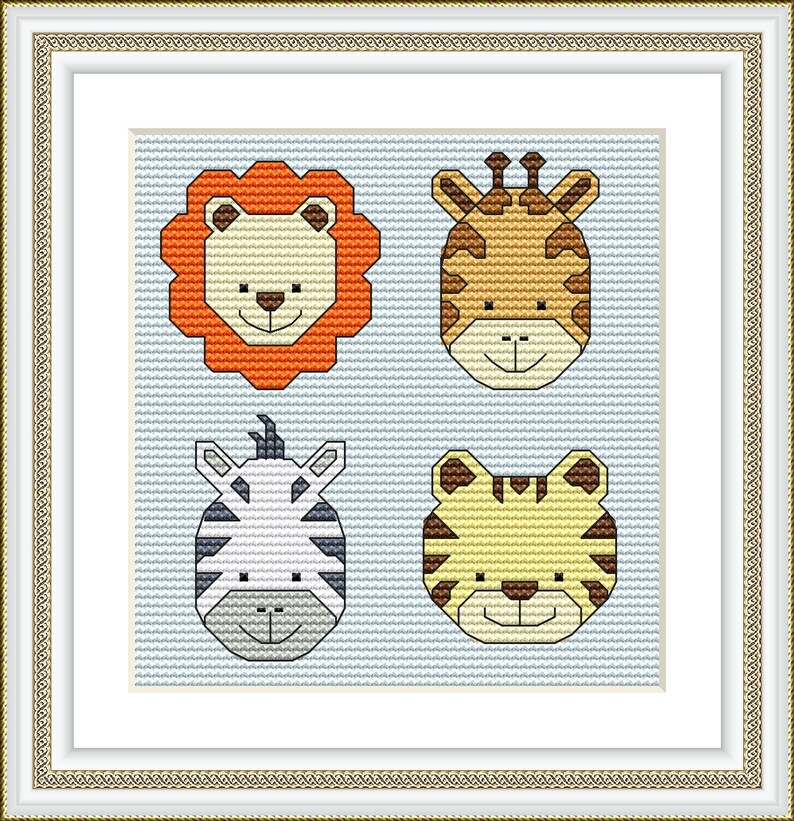 Easy cross stitch kit beginner Modern cross stitch baby Small Etsy