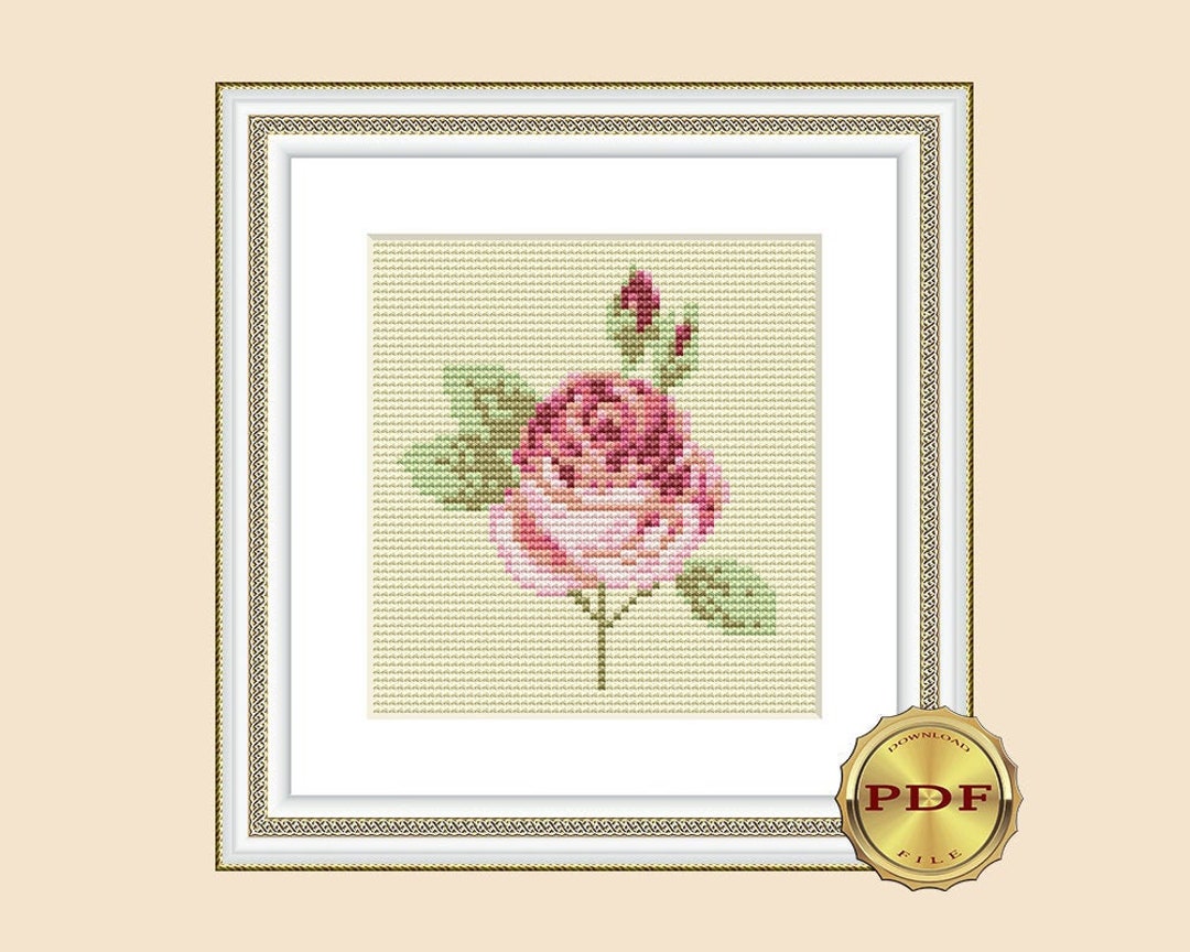 Rose Cross Stitch Pattern Small Floral Cross Stitch for Beginners DIY ...