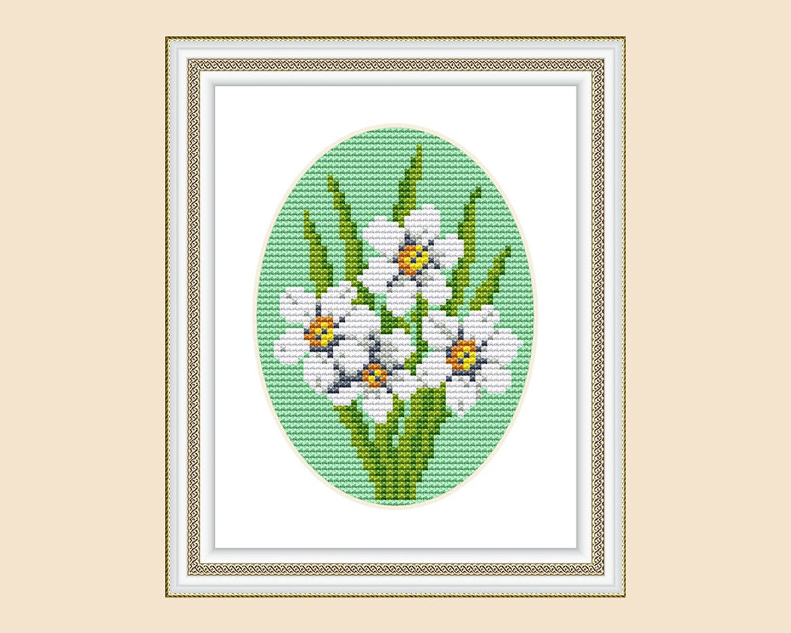 Easy cross stitch kit beginner Mini floral cross stitch Etsy