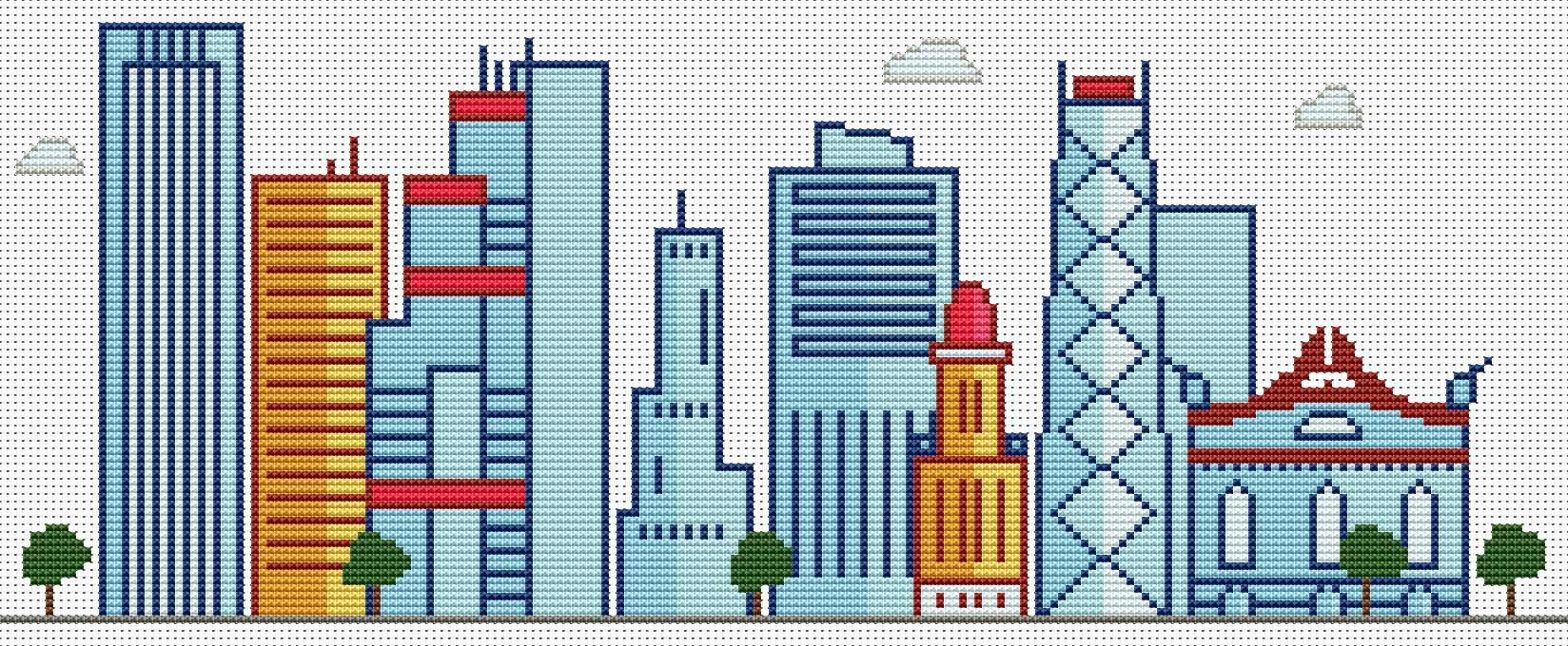 Chicago City cross stitch Easy cross stitch kit beginner Counted cross