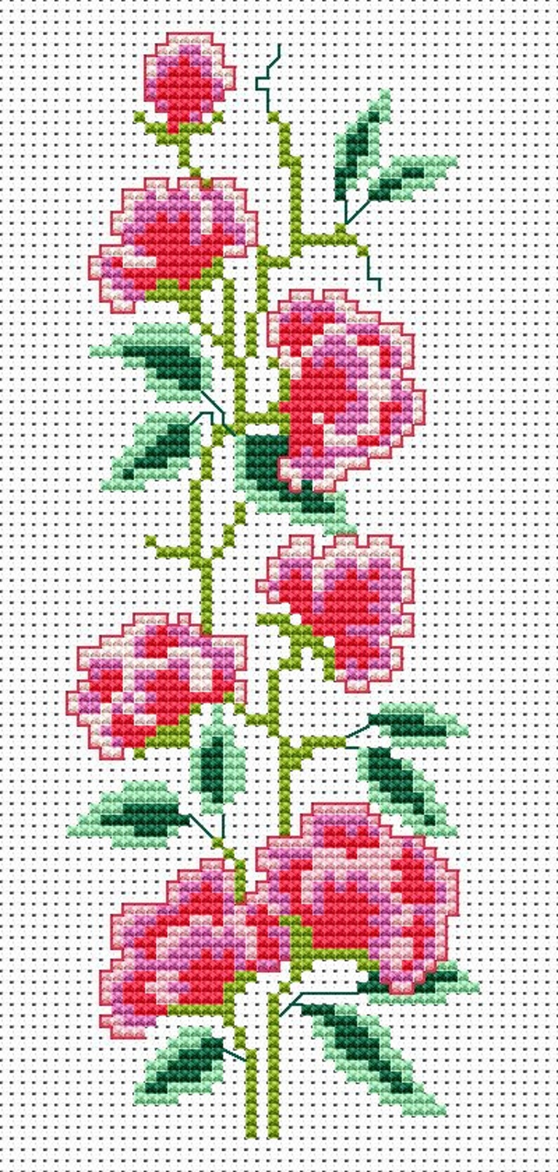 Small Floral Cross Stitch Pattern PDF Beginner Cross Stitch Etsy