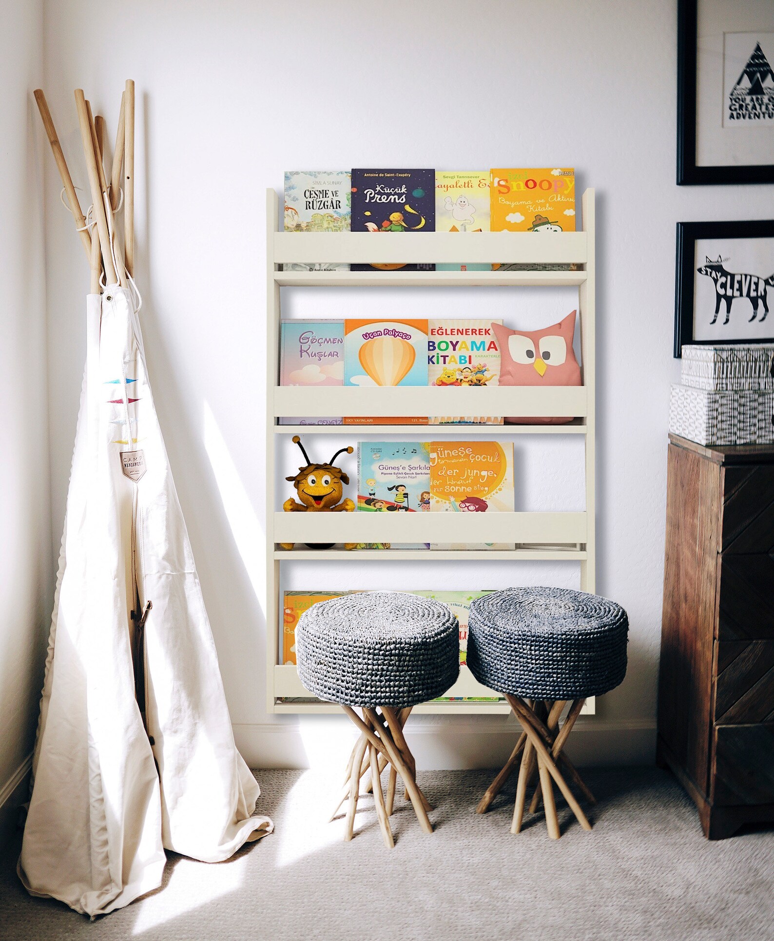 Nursery Bookshelf Montessori Kids Bookshelf Kids decor Etsy