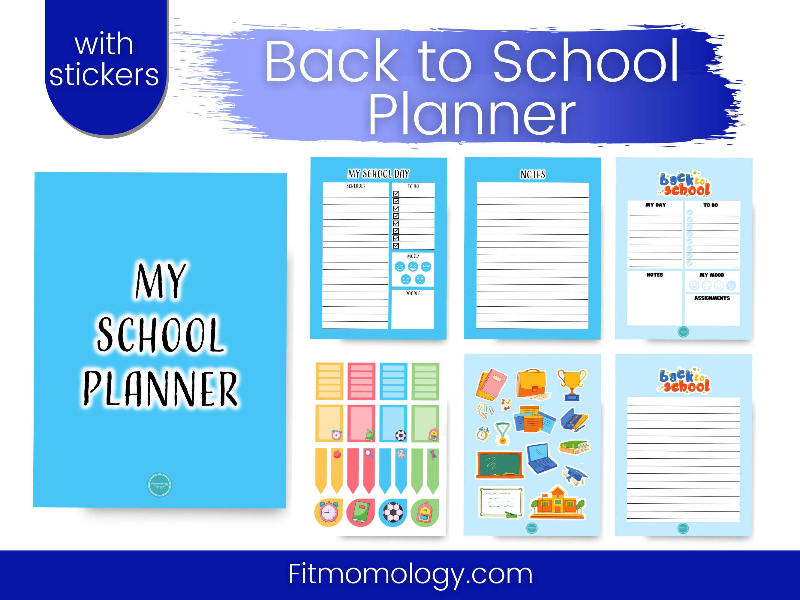 School Organizer Instant Download Digital File Back to School Planners Student Planner