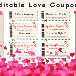 Valentinstag Gutscheine, Valentinstag Gutscheine, Druckbares Geschenk, Liebe Gutscheine PDF