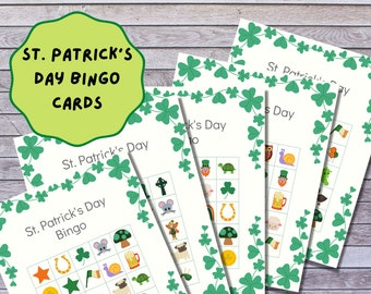 St Patrick's Day Bingo Card Printables, Bingo Cards, St Patrick's Day PDF, St Patrick's bingo, Printable Bingo Cards, Instant Download