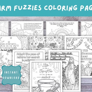 Páginas para colorear de Warm Fuzzies, Páginas para colorear motivacionales, Páginas para colorear para adultos, Descarga digital de PDF, Carta de EE. UU.