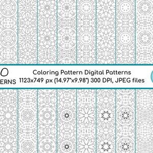 Coloring Pattern Digital Papers, coloring backgrounds, coloring patterns, coloring background scrapbooking paper, PERSONAL USE