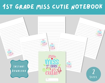 1e klas Miss Cutie-notitieboekje afdrukbaar (digitale download)
