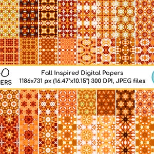 Fall Digital Papers, fall paper, Fall Patterns, Autumn Digital Paper, Autumn background, Harvest Digital Paper, Orange, Yellow, Brown