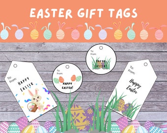 Easter Gift Tags, Printable Easter Gift Tags, Happy Easter Gift Tags, Digital PDF Download, Cookie Tag, Printable Tag, Instant Download