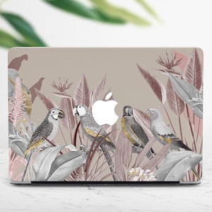 Tropical Parrots Macbook Case: Birds & Leaves Mac Pro Cover