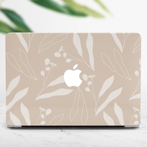 White Herbs MacBook-hoes: pastelkleurige bloemen, beschermende harde schaal