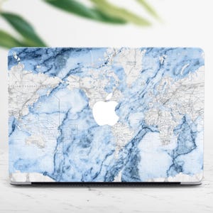 Blue Marble World Map Macbook Case