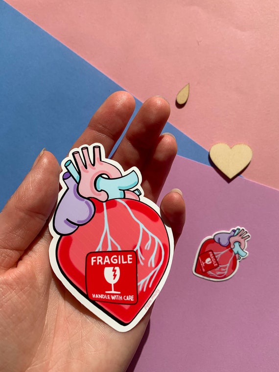 Anatomical Heart Sticker Fragile Heart Fragile Handle With Etsy Singapore