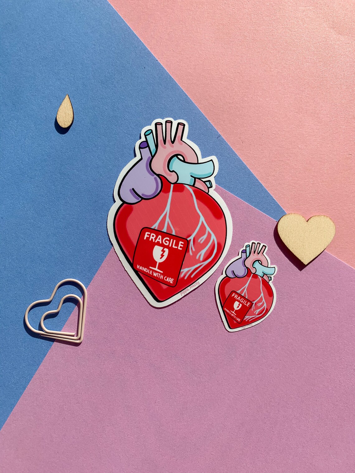 Anatomical Heart Sticker Fragile Heart Fragile Handle With Etsy Australia