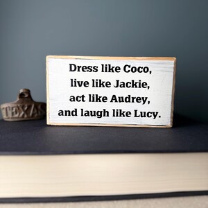 Coco Jackie Audrey Lucy Wood Sign, Funny Office Decor immagine 7