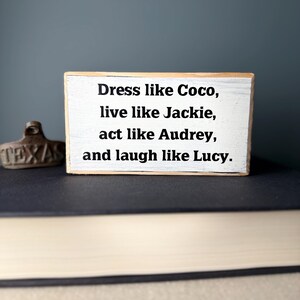 Coco Jackie Audrey Lucy Wood Sign, Funny Office Decor immagine 3