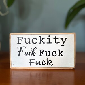 Funny Swear Word Desk Sign – Dark Humor Office Decor