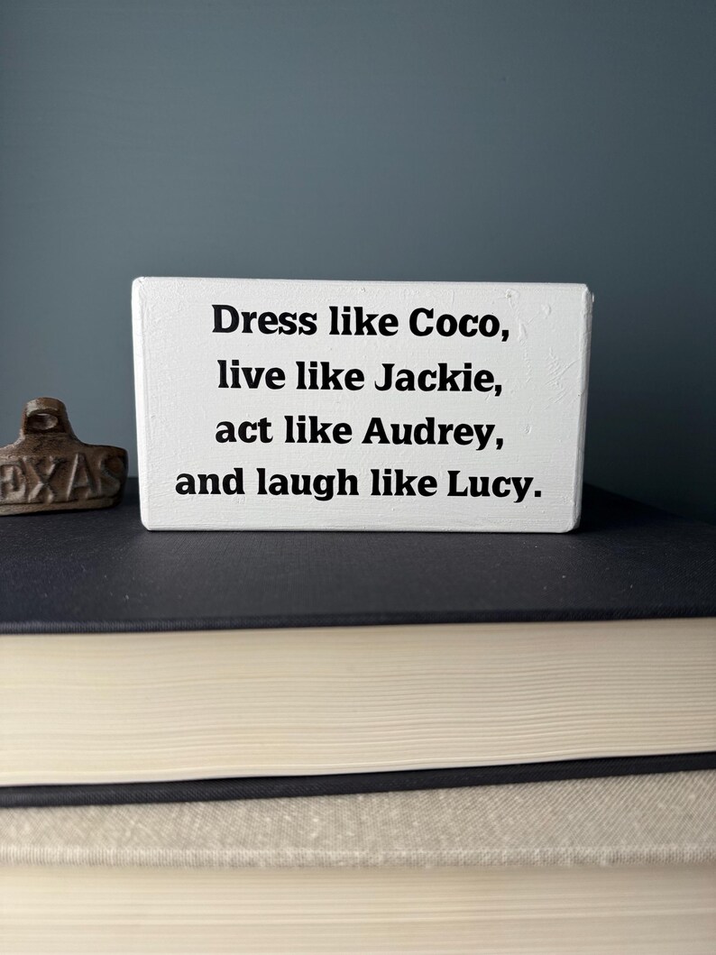 Coco Jackie Audrey Lucy Wood Sign, Funny Office Decor immagine 6