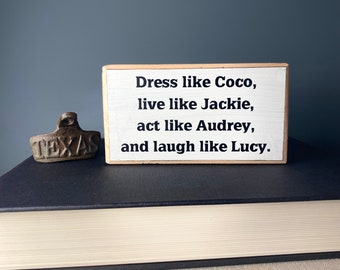 Coco Jackie Audrey Lucy Wood Sign, Funny Office Decor