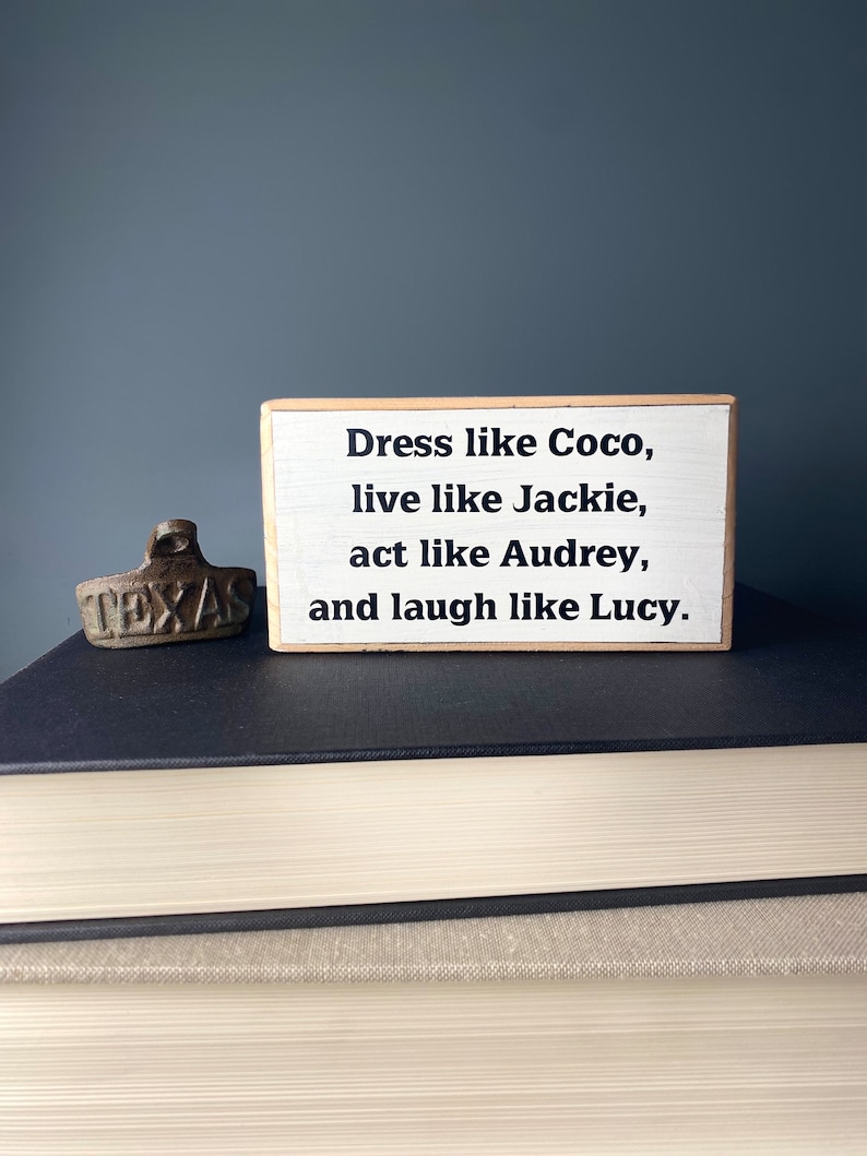 Coco Jackie Audrey Lucy Wood Sign, Funny Office Decor immagine 1