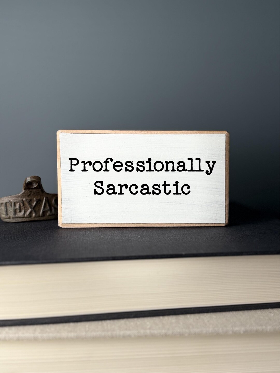 Funny Office Decor – “professionally Sarcastic” Small Wooden Desk Sign ...