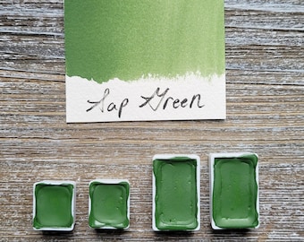Sap Green Handmade Watercolor | Fresh Earthy Green | Artist-Grade Paint | Hand-Poured Half Pan | Small Batch Made Sredna Art
