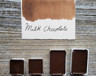 Milk Chocolate, Brown Handmade Watercolor Paints made by Artist,Full Pan,For Painting,Calligraphy,Lettering,Watercolor Supplies