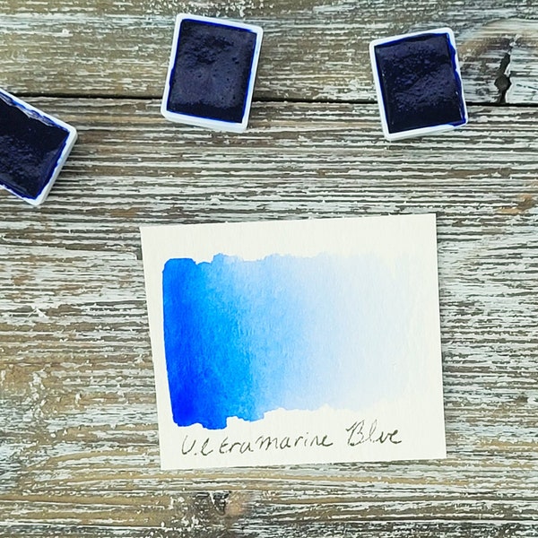 Ultramarine Blue,Handmade Watercolor Paints made by Artist, Half Pan Full Pan,For Painting, Calligraphy, and Lettering,Watercolor Supplies