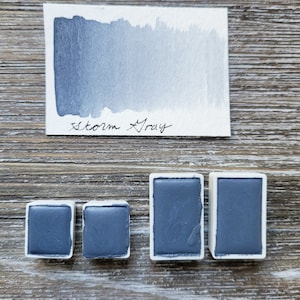 Storm Gray Handmade Watercolor Paint | Cool Slate Neutral | Artist-Grade | Hand-Poured | Small Batch Made By Sredna Art | Full Pan Size