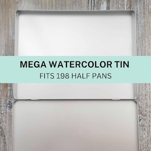 Mega Empty Watercolor Tin - FITS 198 Half Pans - Watercolor Palette - Pan Watercolor Case - Metal Watercolor Tin - Travel Watercolor Tin