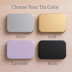 Extra Kleine Leere Aquarell Reisedose | Passend für 6 Viertel oder 6 Hälfte oder 3 ganze Pfannen | Farben Silber, Gold, Lavendel und Schwarz | Sredna Kunst