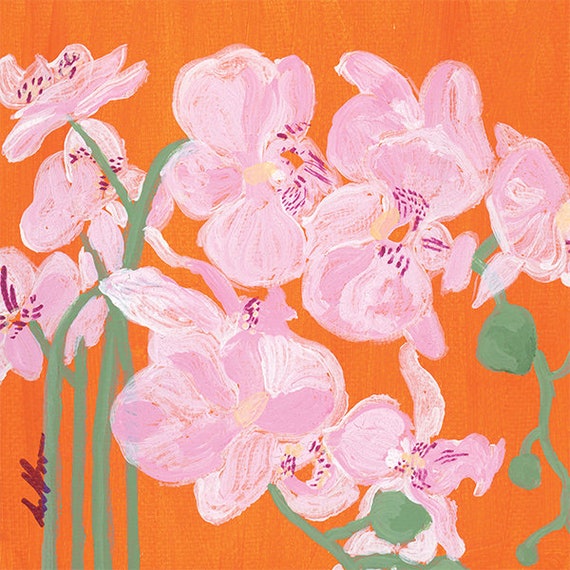 Orchid Print Acrylic Orchid Painting Orchid Art Floral Art - Etsy