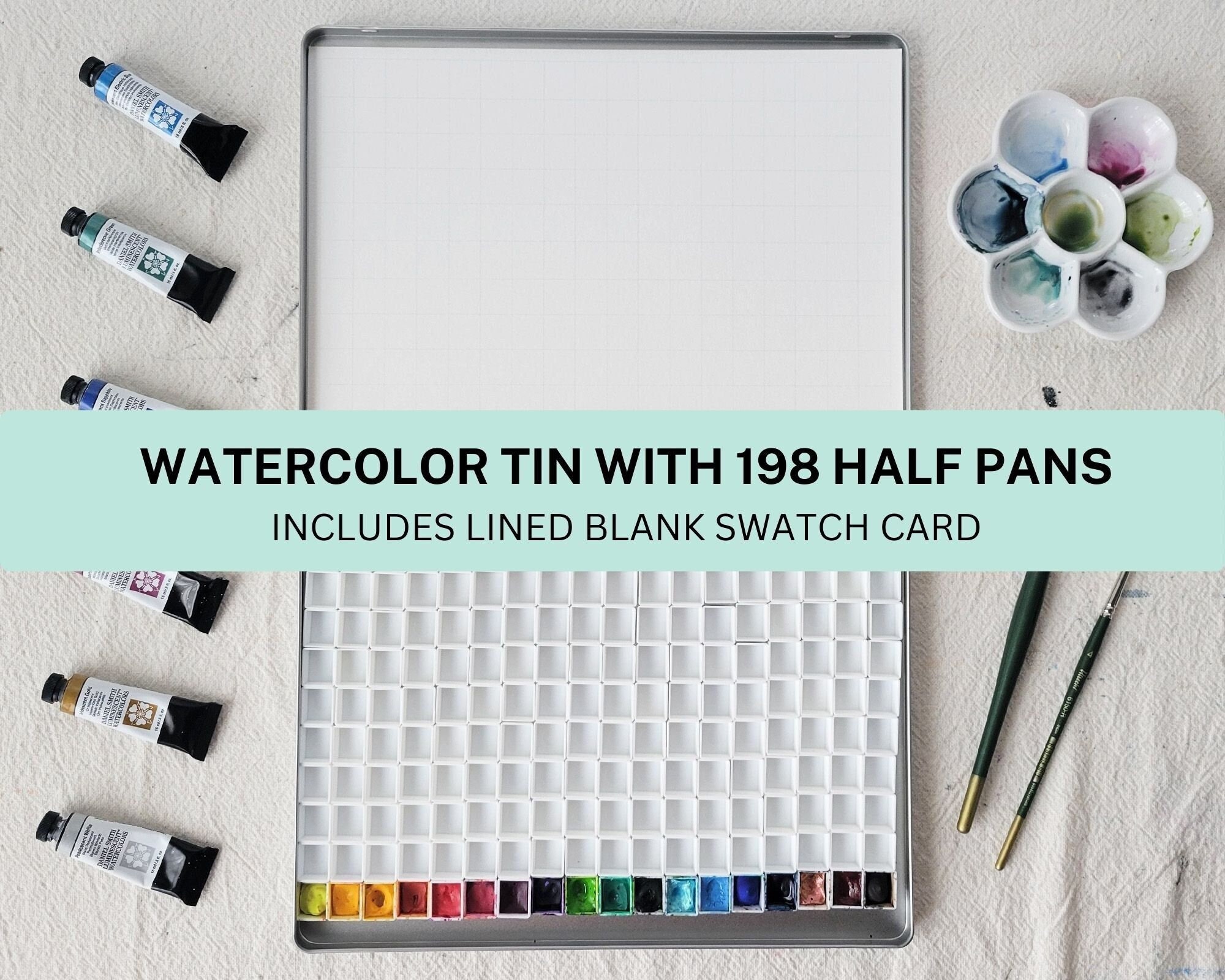 Metal Empty Watercolor Tin Palette Paint Case with 12 Empty Half Pans — Art  Department LLC