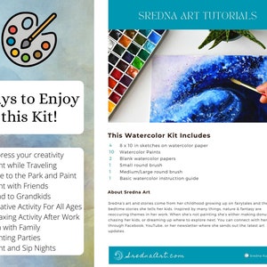 Roses Watercolor Painting Kit, Beginner Painting All Inclusive Kit, Learn To Paint Watercolors, Paint & Sip Party, Relaxing Painting image 5