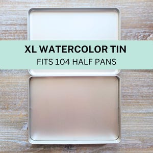 Très grande boîte aquarelle vide XL - CONVIENT à 104 demi-casseroles - Palette d'aquarelles - Étui à aquarelle de casseroles - Boîte métallique aquarelle en métal - Palette de voyage
